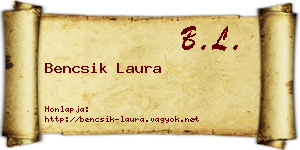 Bencsik Laura névjegykártya